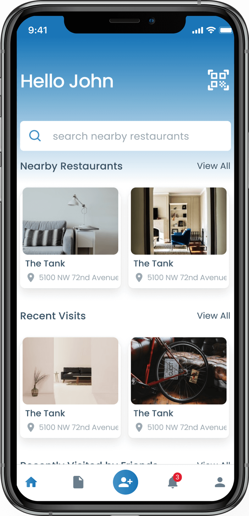 Search nearby restaurants