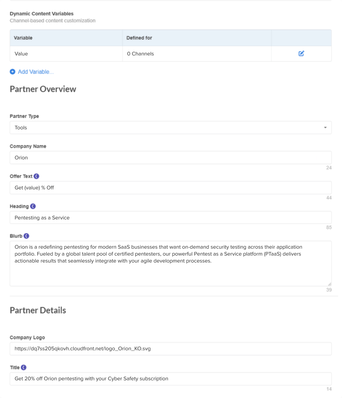 Channels Optimization